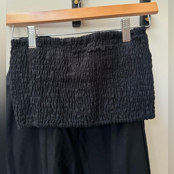 BALILN black tube top + high rise wide leg cropped pant set, size: medium - Picture 2 of 4